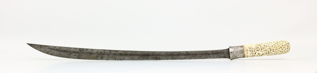 A Burmese dha with openwork handle