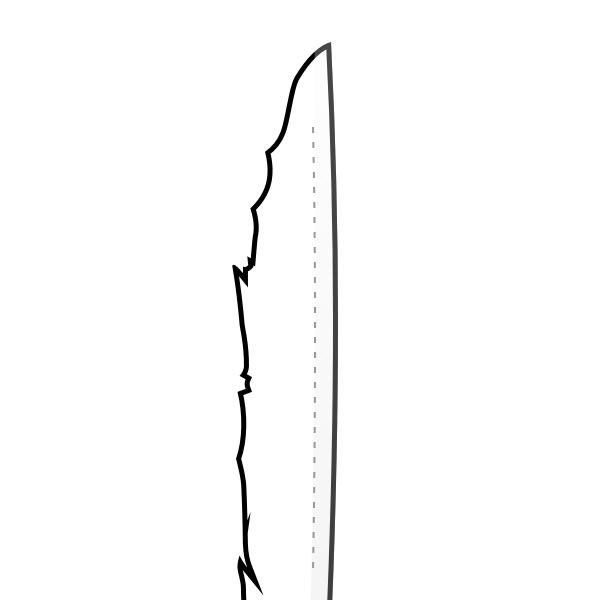 Dayak mandau tip shape logo