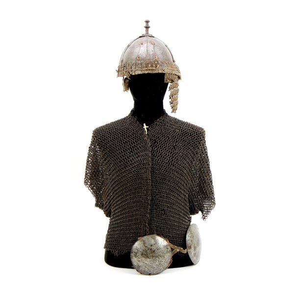 Tibetan armor set with helmet and mirrors