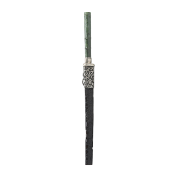 Chinese jade bamboo hilt knife logo