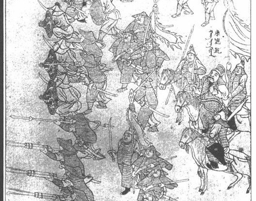 Ming commander Kang Yingqian fighting Jurchen