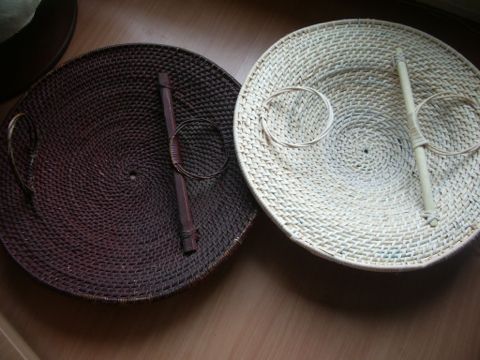 Old and new rattan shields