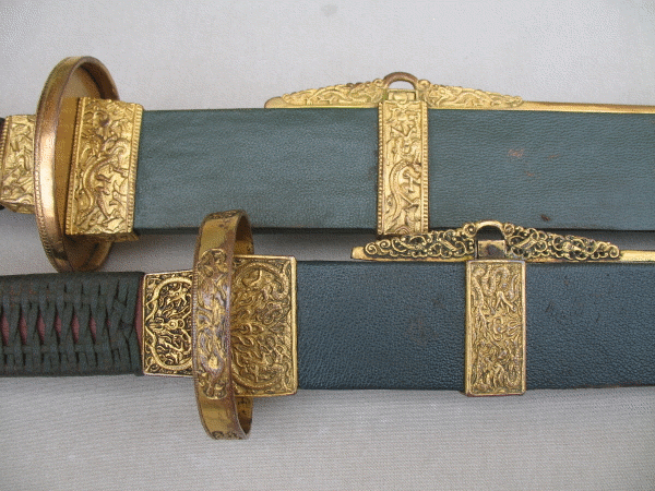 Two gilt Qing sabers