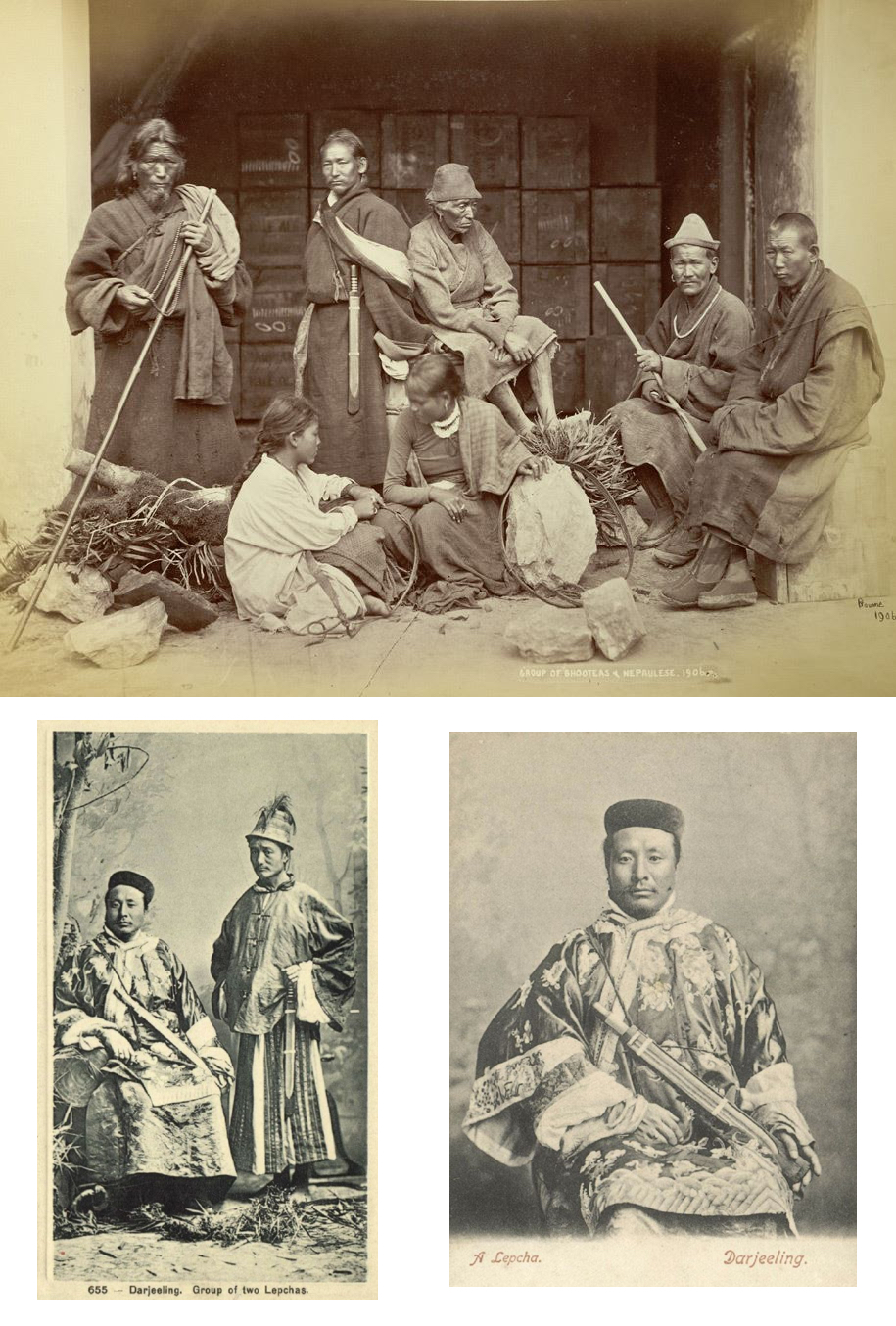 Sikkim Lepcha with their swords