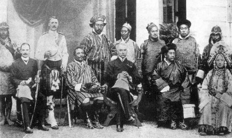 Sir Ugyen Wangchuck on a 1907 state visit to Calcutta