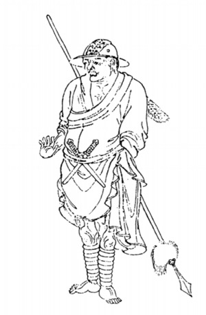 Woodblock illustration of a native from Lesser Jinchuan