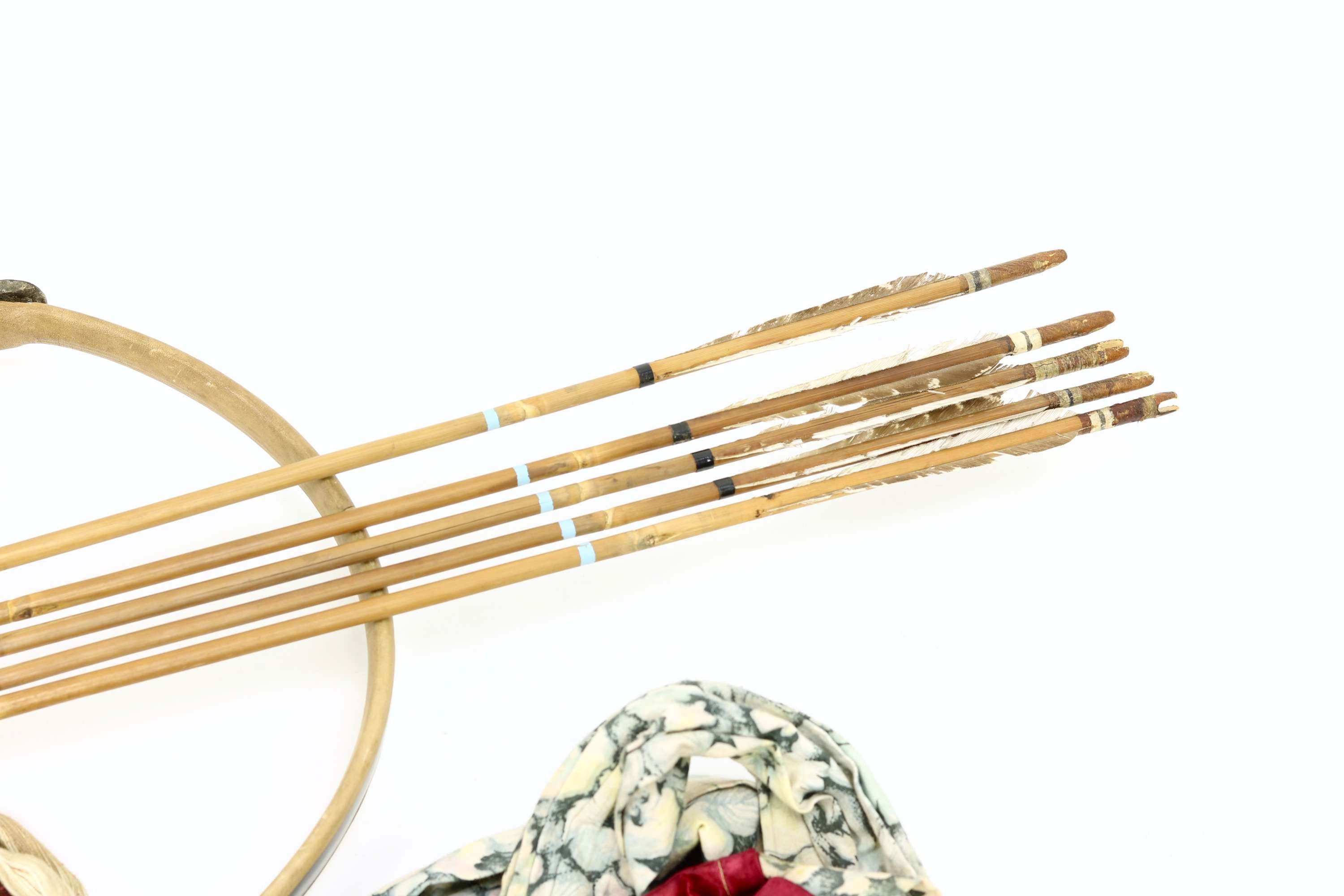 Korean archery set with hornbow, quivers, arrows, bow bag and string
