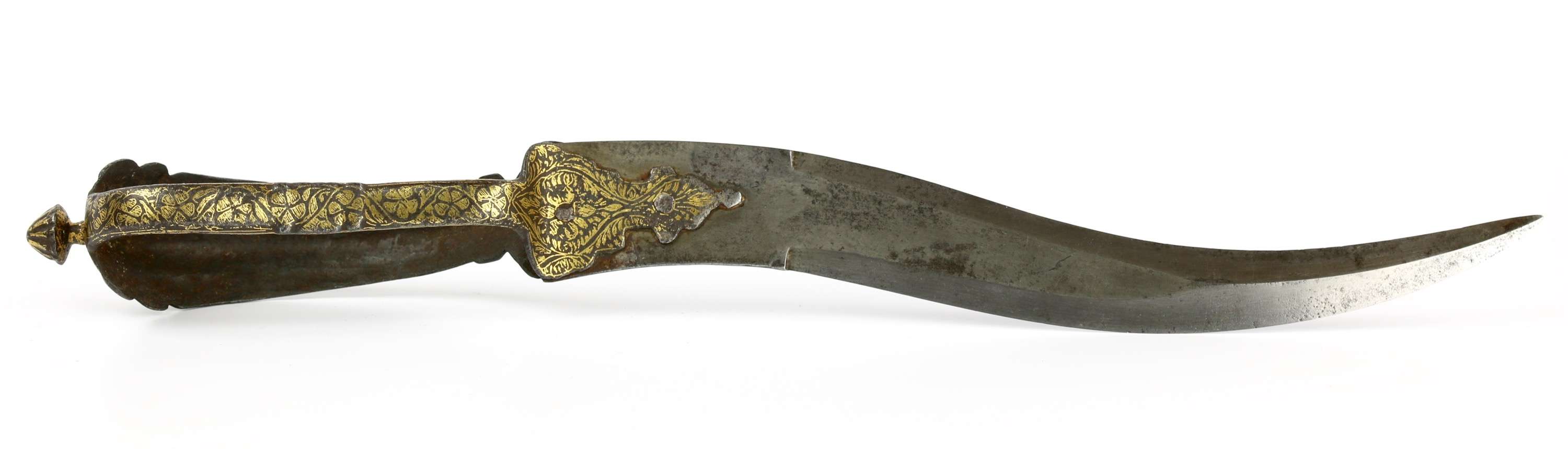A fine north Indian bichuwa dagger with gold decor