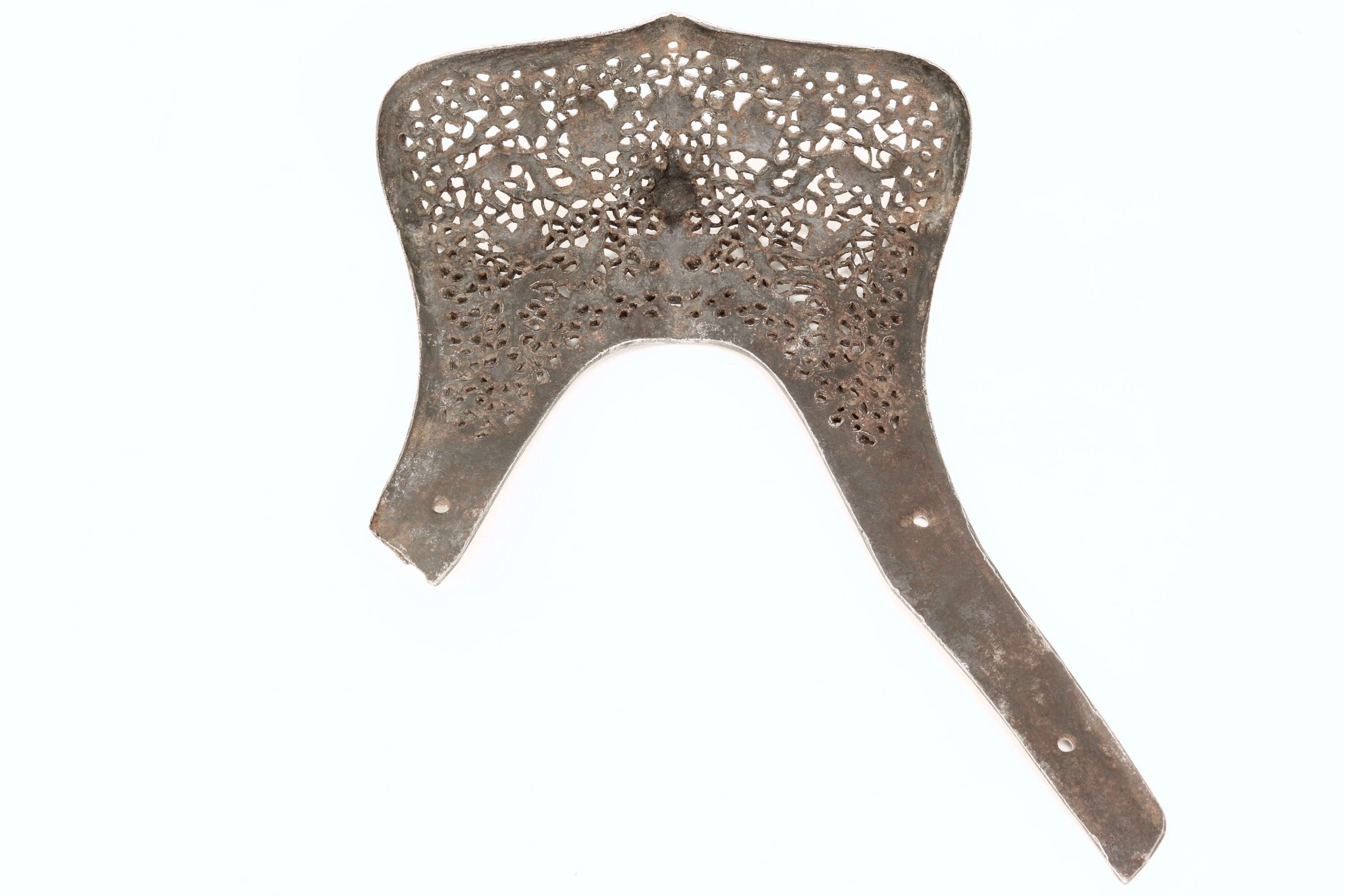 Tibetan style pierced iron saddle plate
