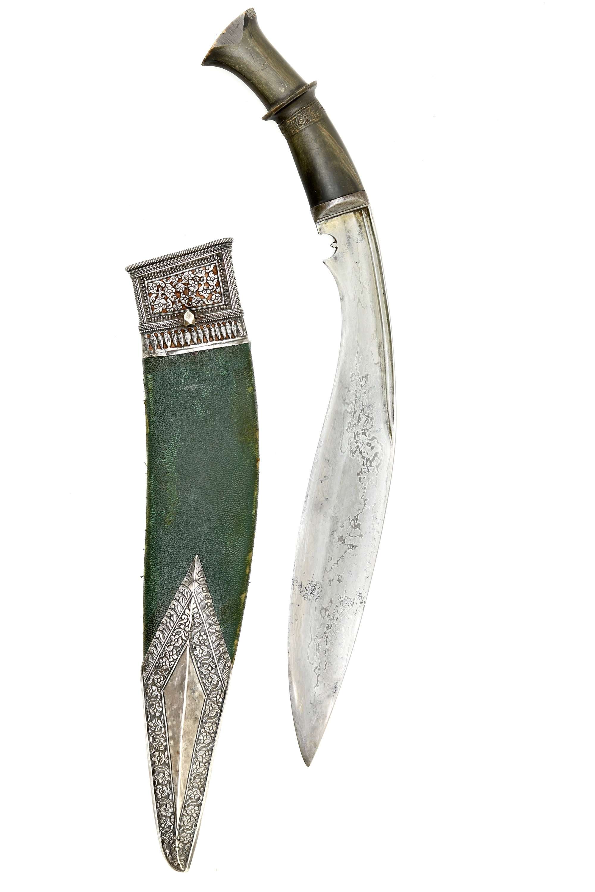 19th century silver mounted khukuki