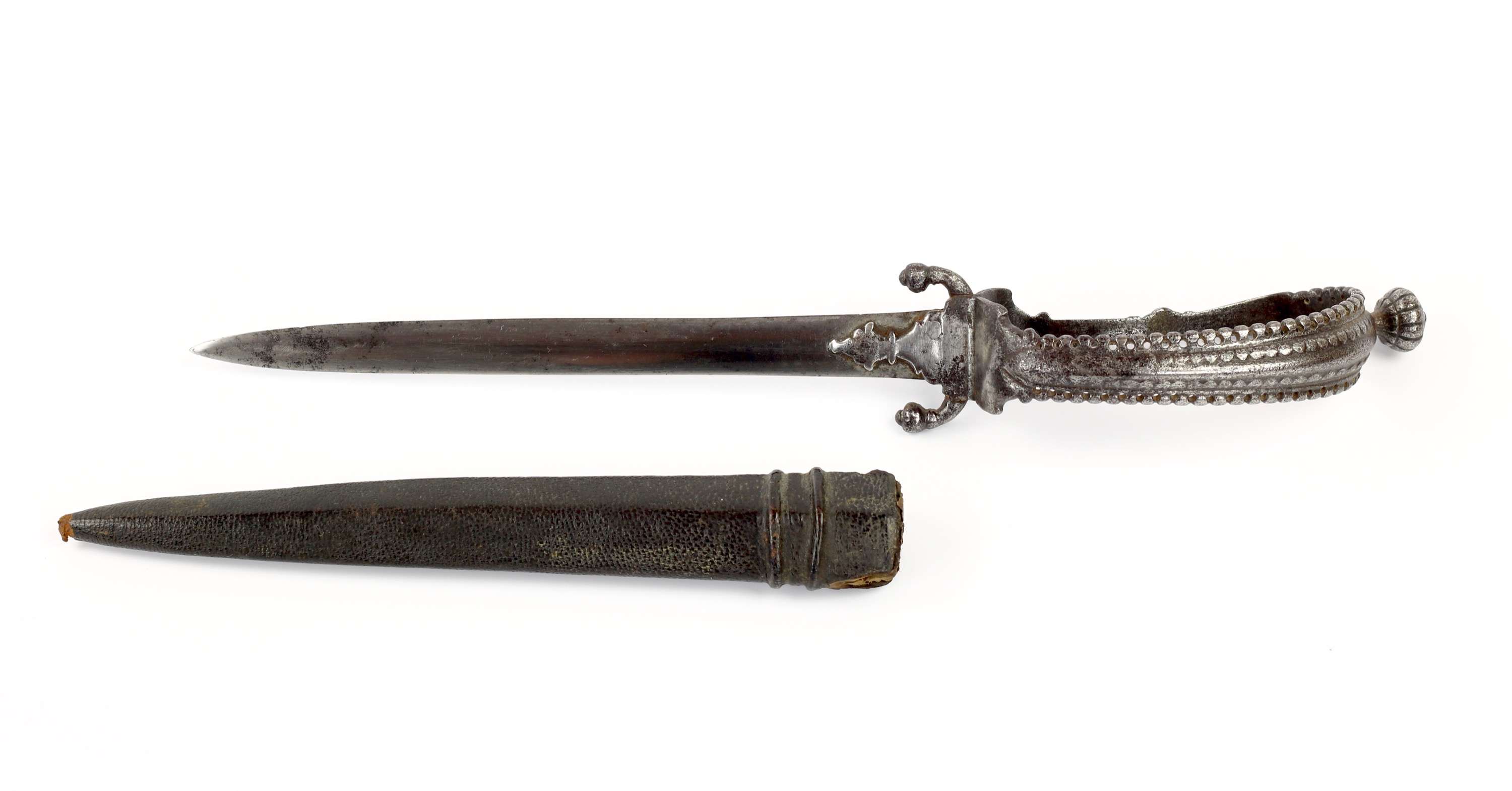 South Indian loop hilted dagger, straight bichwa or bichuwa