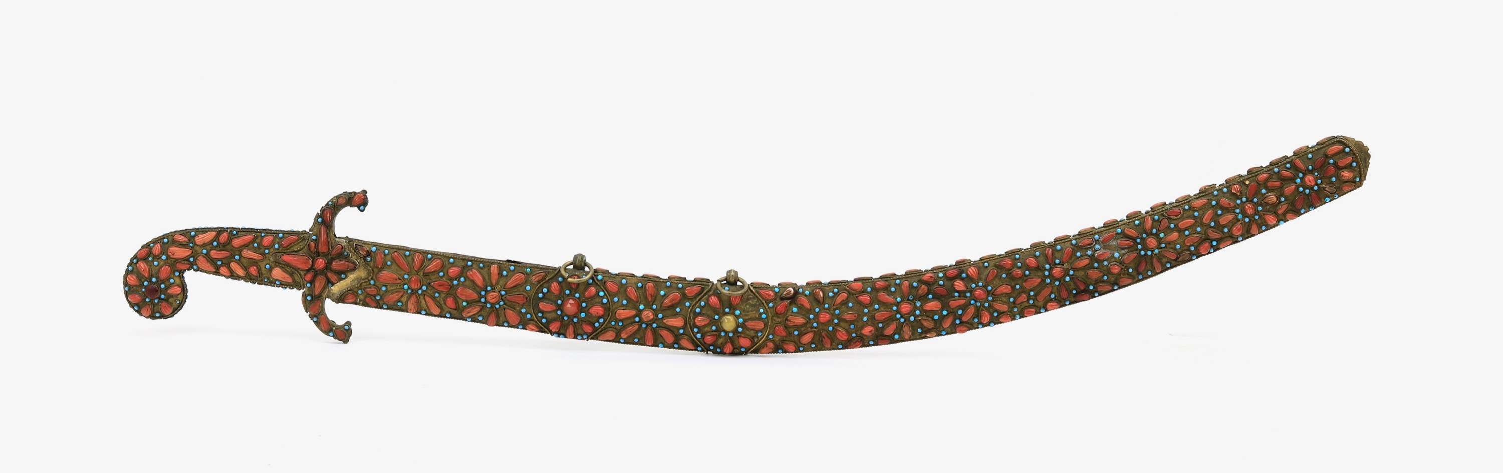 Ottoman pala beset with coral and turquoises