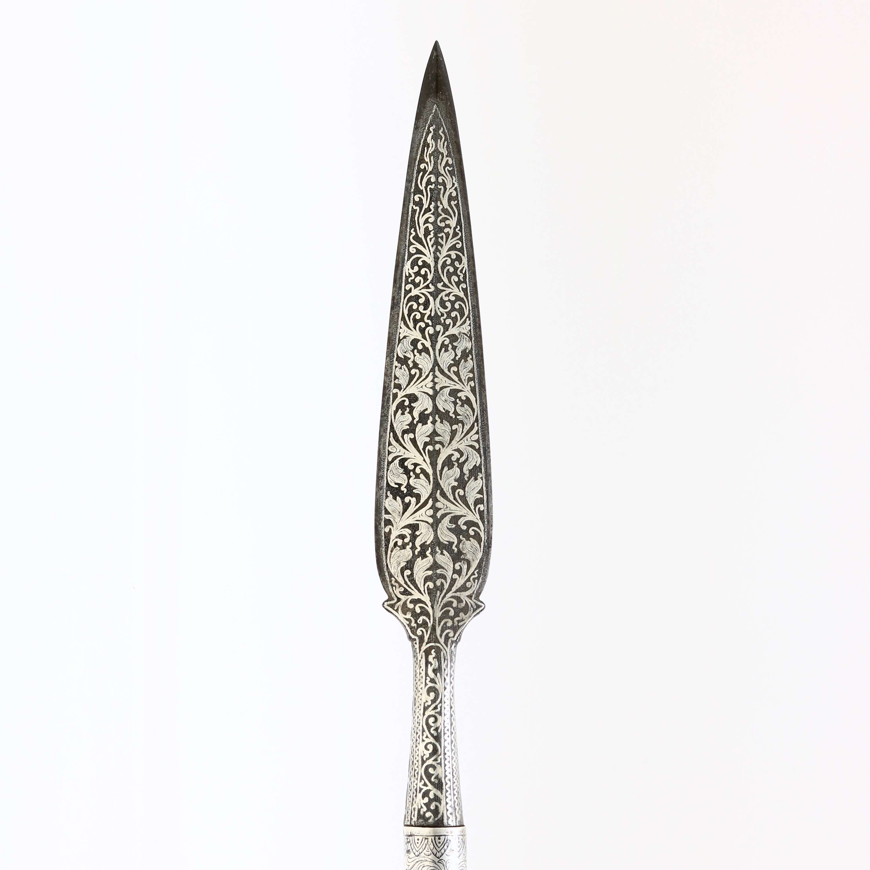 a rare silver overlaid Burmese spear