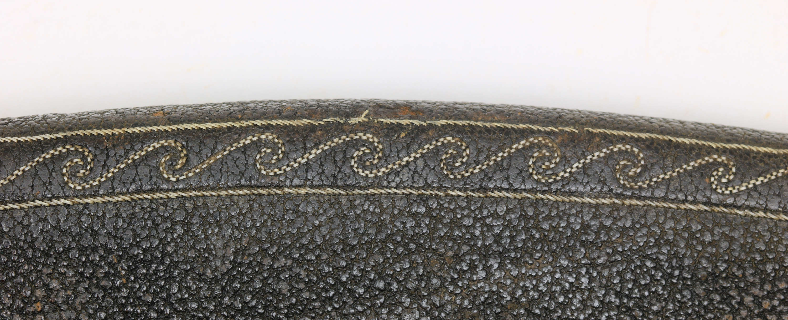 Fine 1850s khukuri with quillwork scabbard