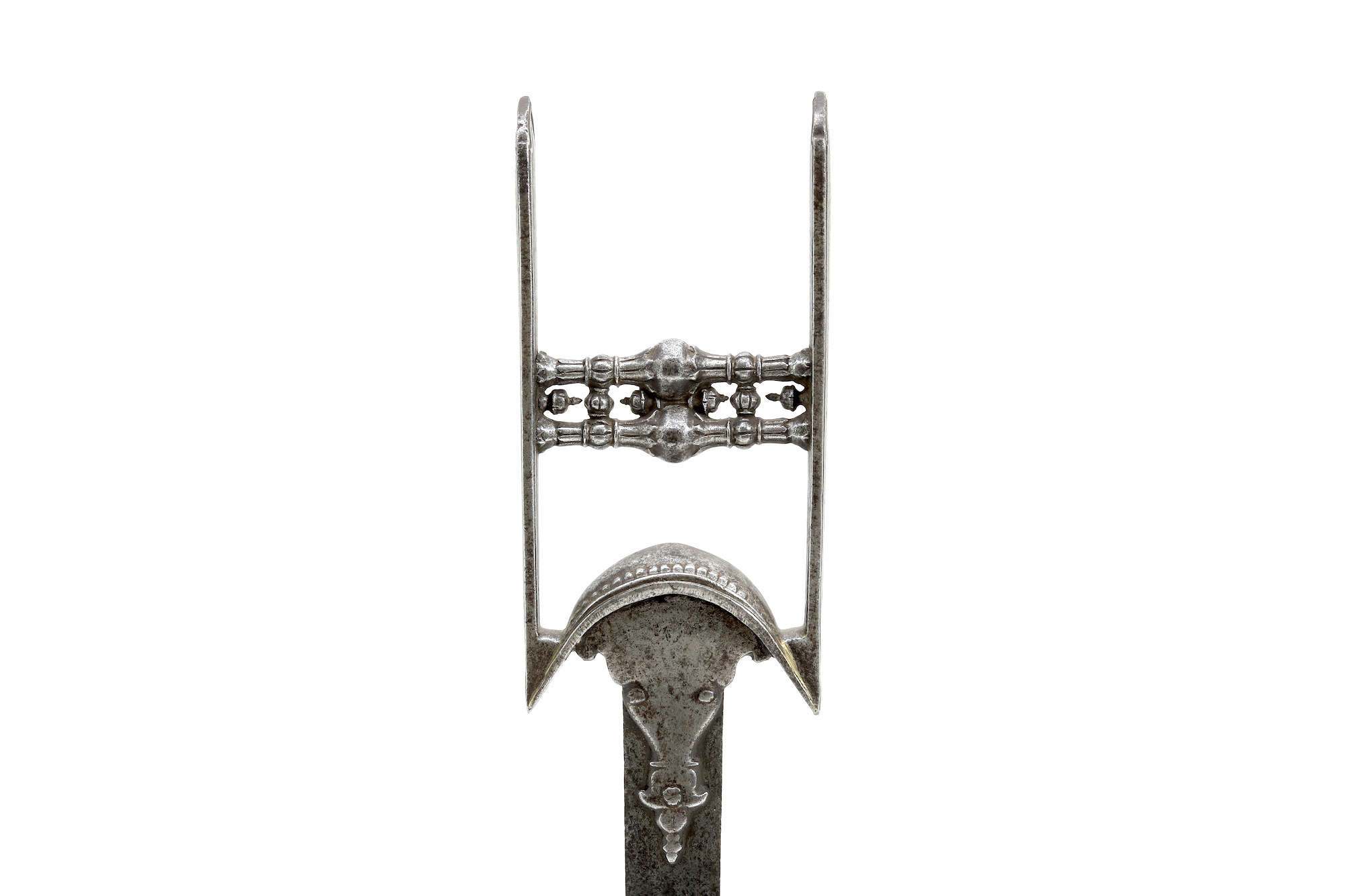 17th century chiseled iron katar