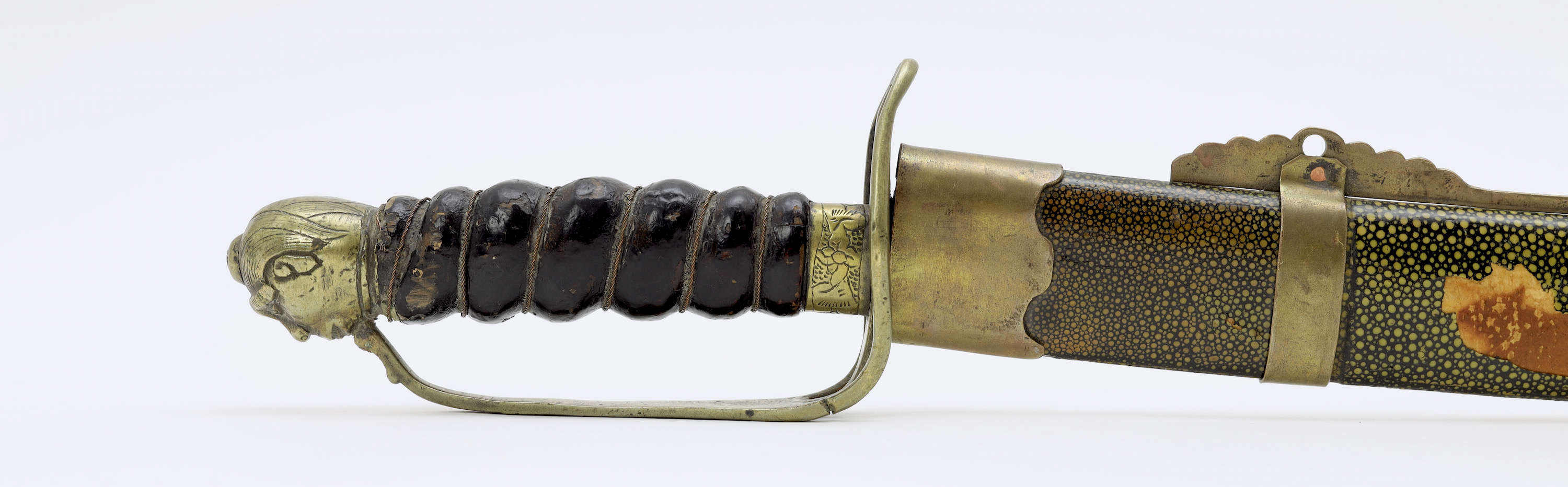 Unusual Chinese saber with figure head pommel