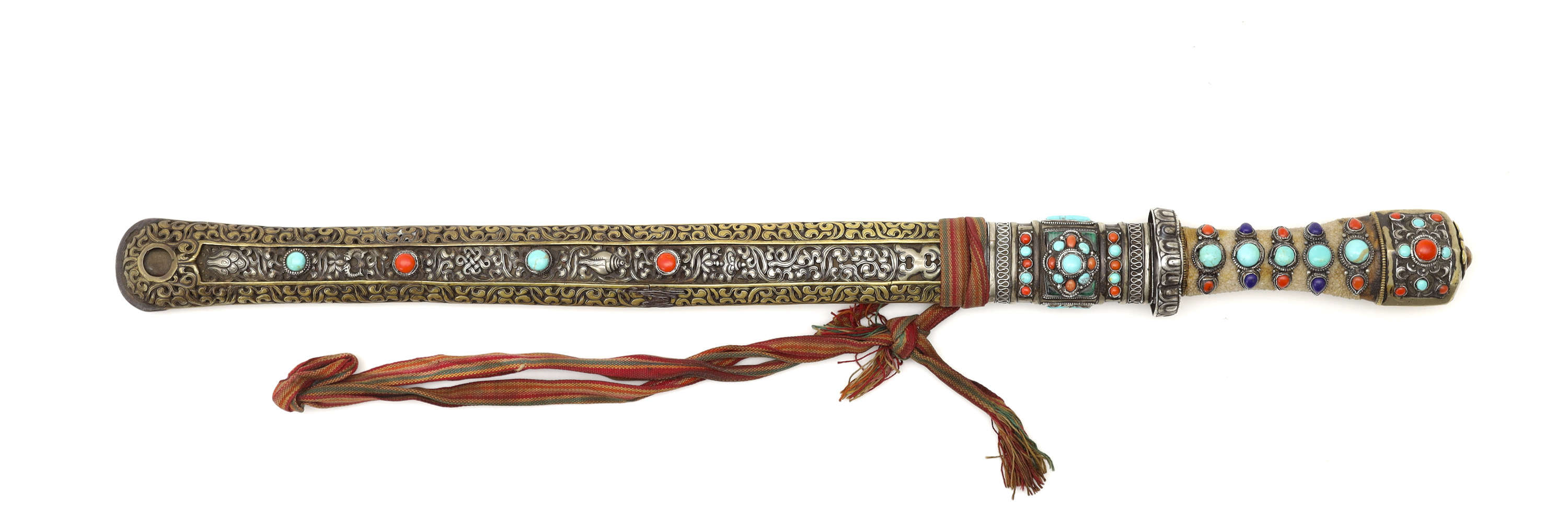 Kham gem studded dagger also known as Jinchuan fan jian
