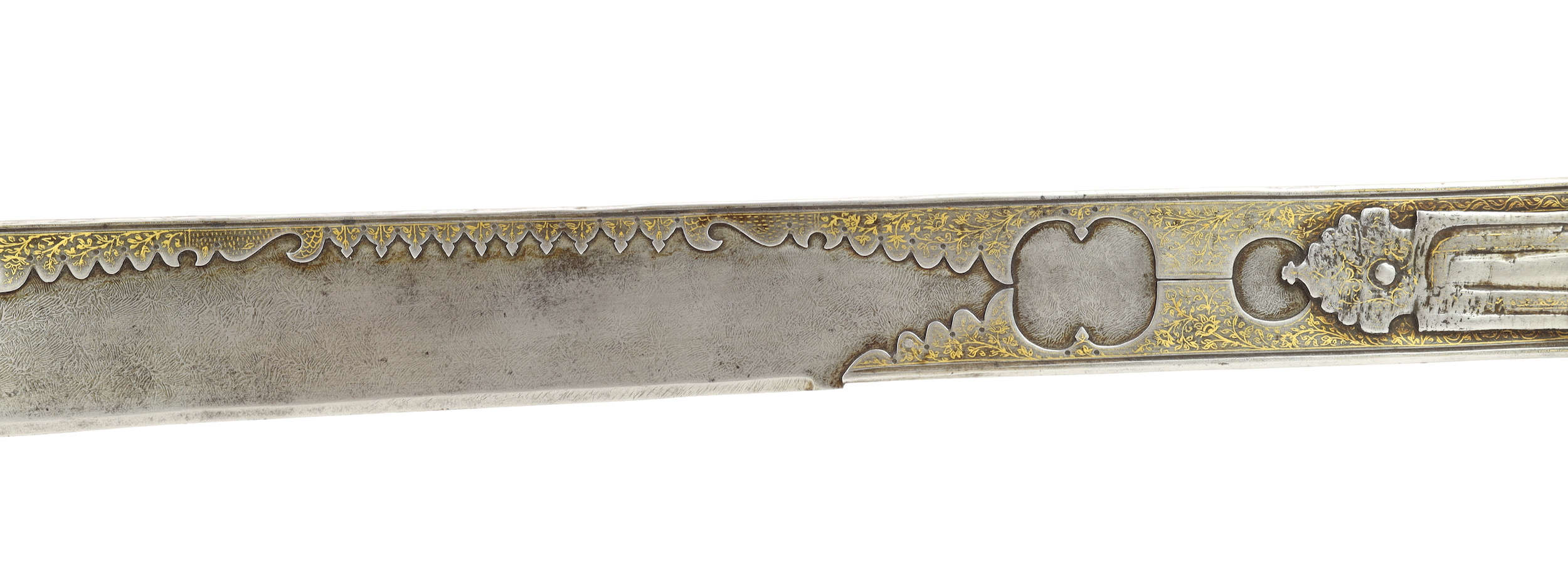 Indian Khanda sword with etched blade