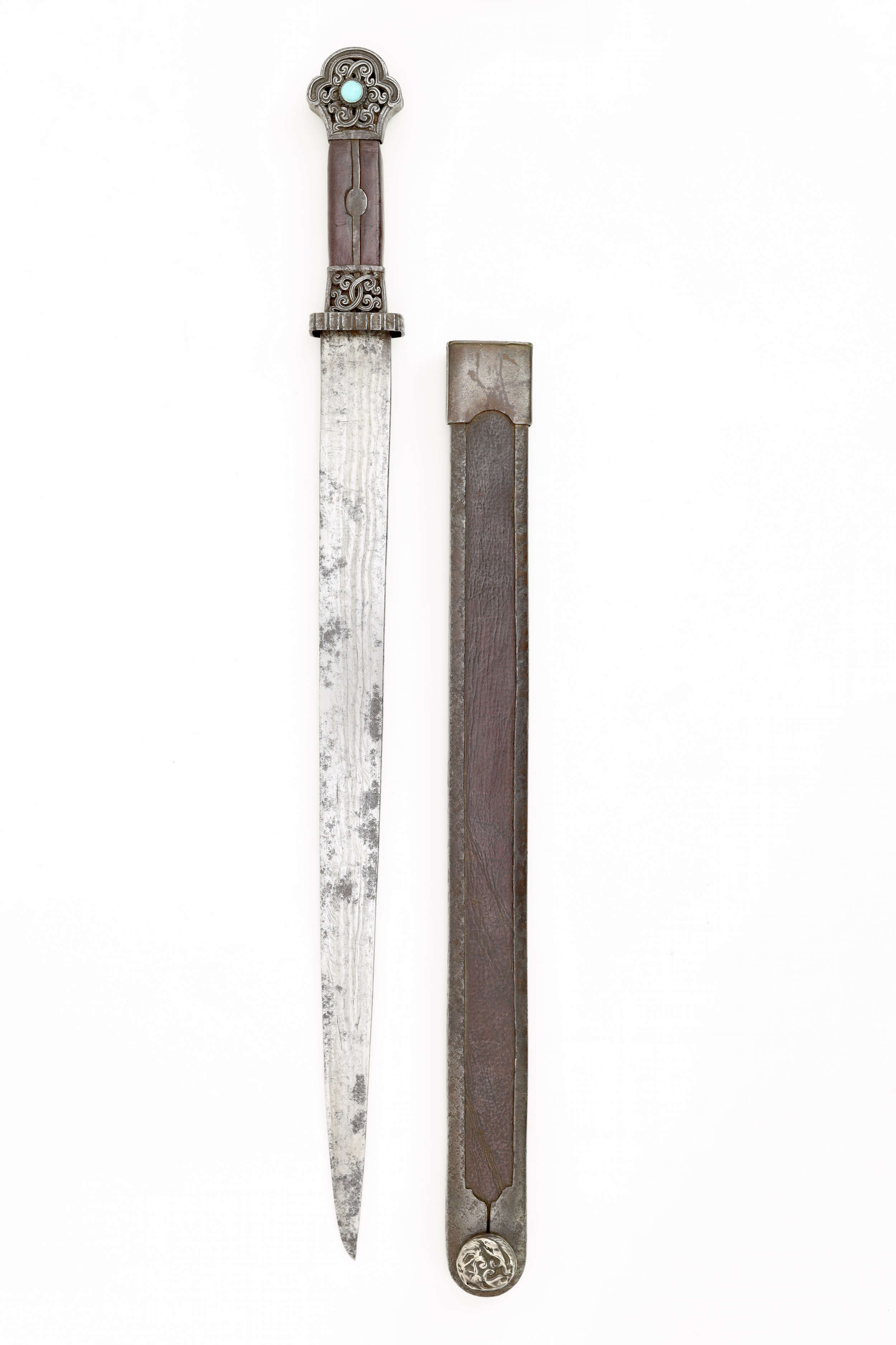 Tibetan shortsword with pierced iron mounts