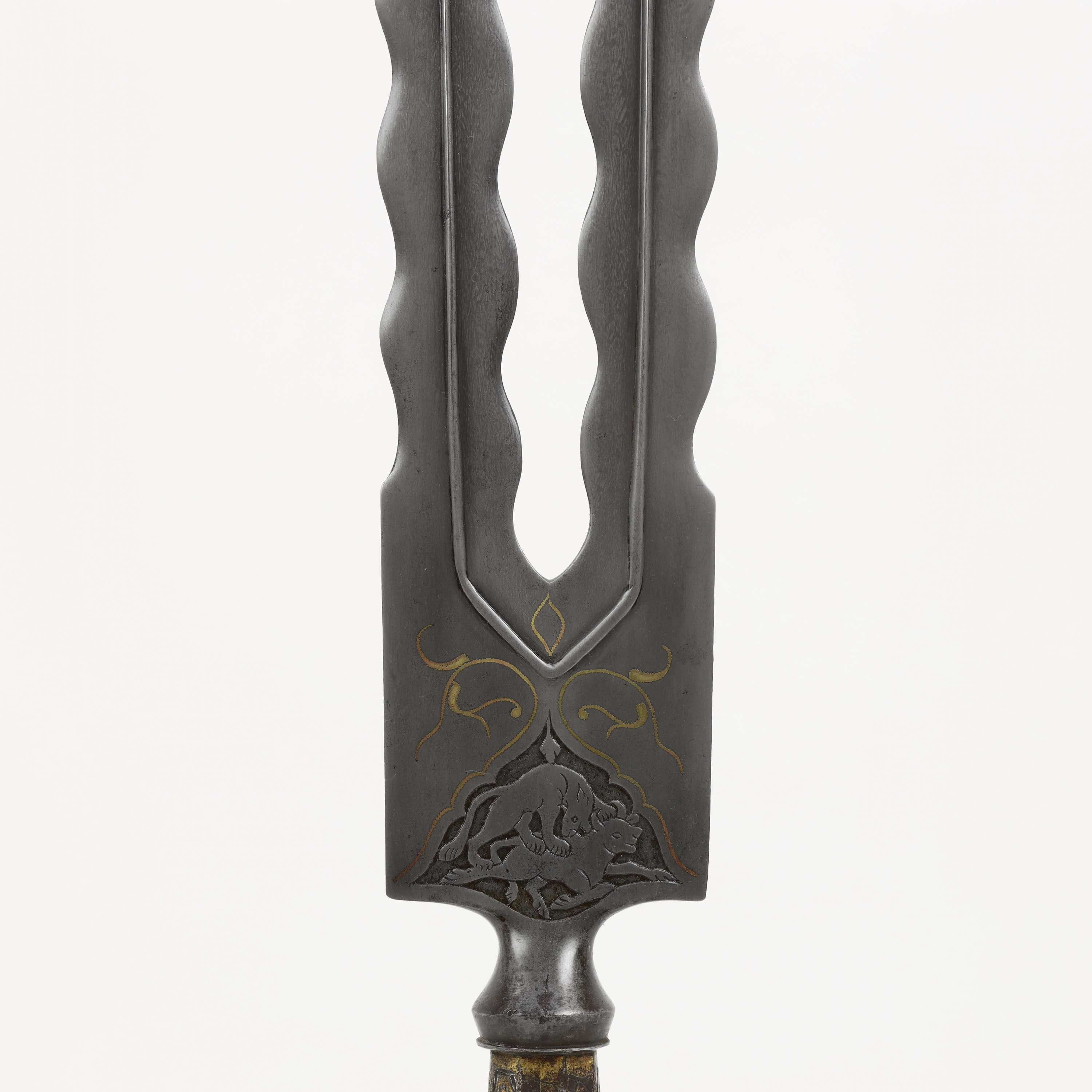 Persian double spearhead of wootz steel