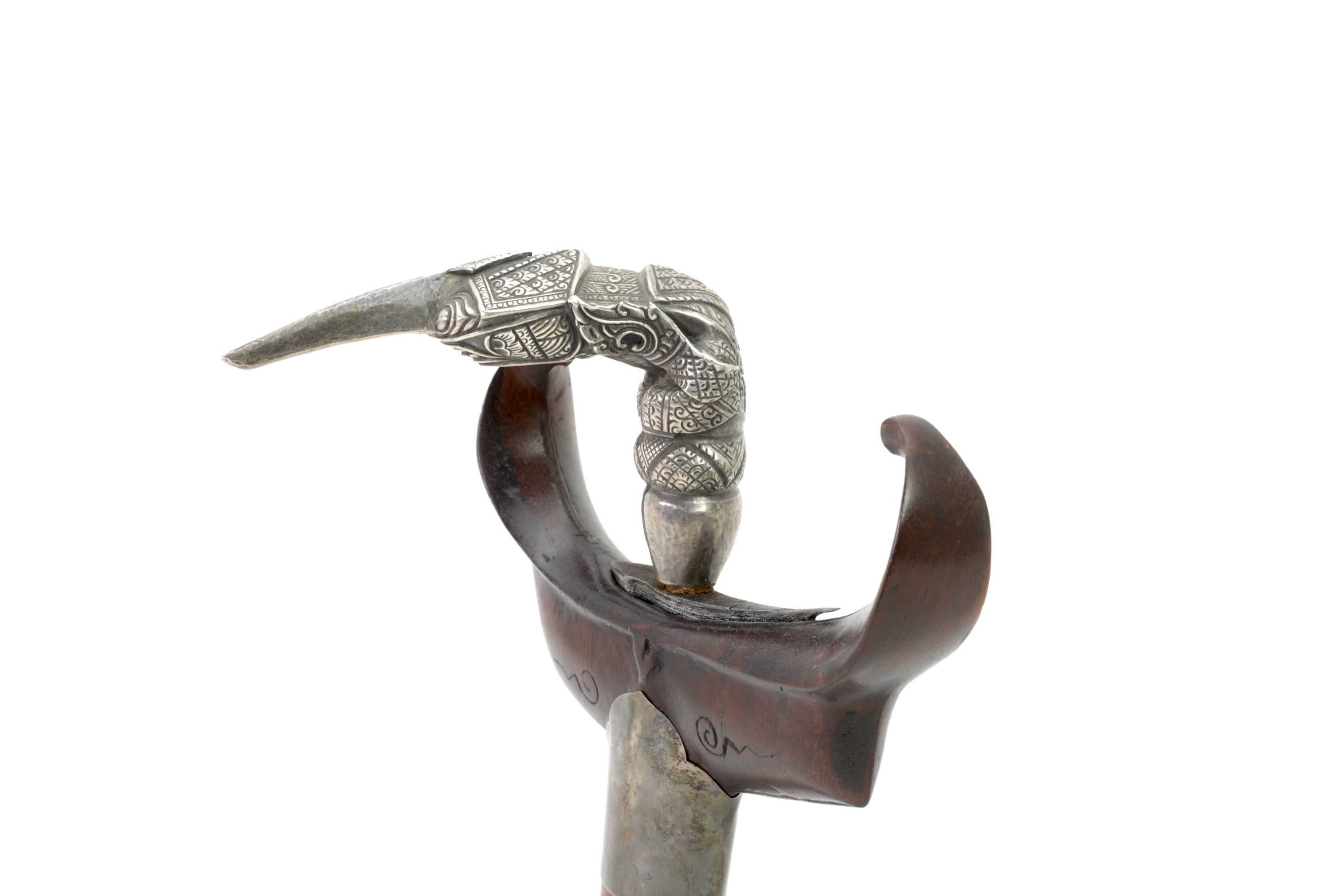 Early silver hilted keris coteng from Songhkla