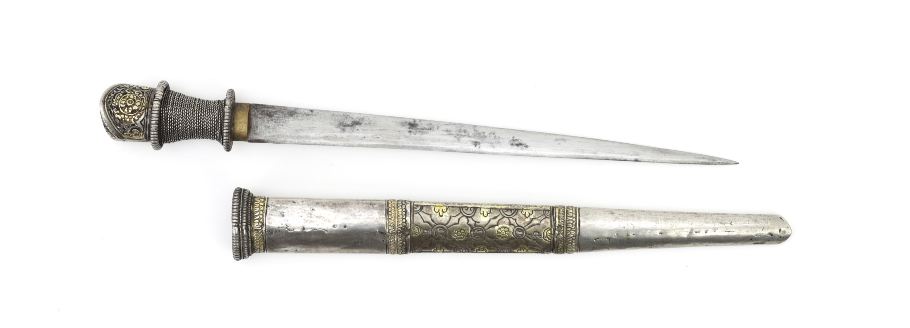 Bhutanese silver clad dagger