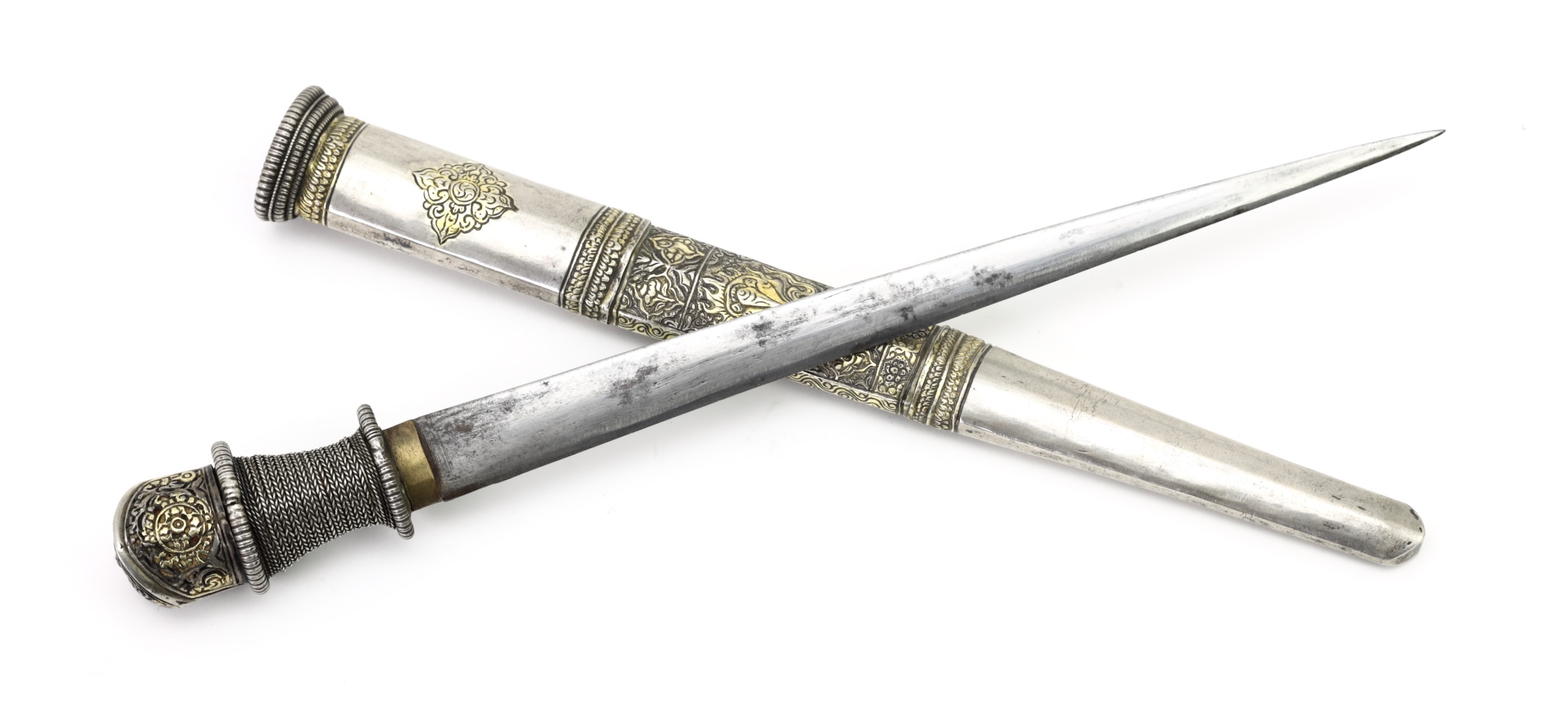 Bhutanese silver clad dagger
